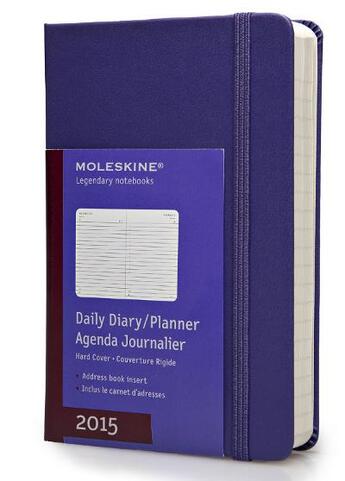 Couverture du livre « Agenda journalier 2015 poche violet couverture rigide » de Moleskine aux éditions Moleskine Papet