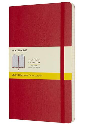 Couverture du livre « Carnet quadrillé grand format souple scarlet » de  aux éditions Moleskine