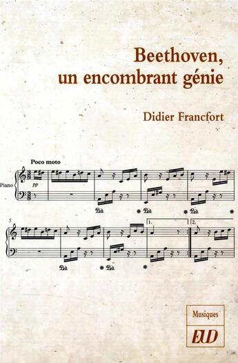 Couverture du livre « Beethoven, un encombrant génie » de Didier Francfort aux éditions Pu De Dijon