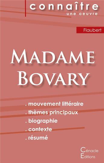 Couverture du livre « Madade Bovary de Gustave Flaubert » de  aux éditions Editions Du Cenacle