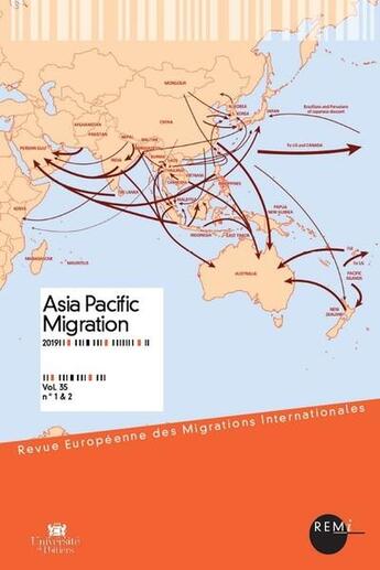 Couverture du livre « Asia pacific migration - volume 35 - n 1 & 2 » de  aux éditions Universite De Poitiers