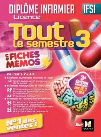 Couverture du livre « IFSI tout le semestre 3 en fiches mémos ; diplôme infirmier (3e édition) » de Andre Le Texier aux éditions Foucher