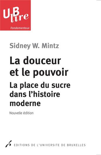 Couverture du livre « La douceur et le pouvoir. la place du sucre dans l histoire moderne » de Mintz/Bertrams aux éditions Universite De Bruxelles