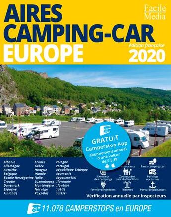Couverture du livre « Aires camping-car ; Europe (édition 2020) » de Collecitf aux éditions Facile Media