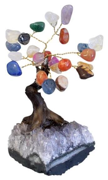 Couverture du livre « Arbre du bonheur quartz muliticolore pierres roulees - pm » de  aux éditions Dg-exodif