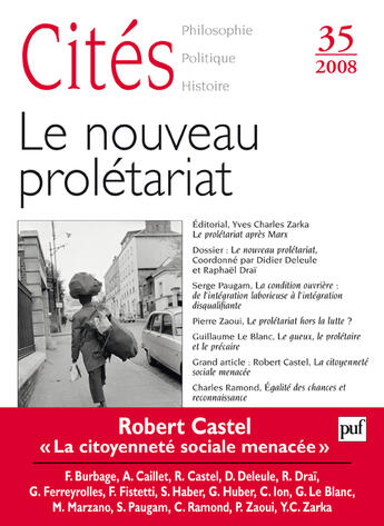 Couverture du livre « REVUE CITES t.35 ; le nouveau prolétariat (édition 2008) » de Revue Cites aux éditions Puf