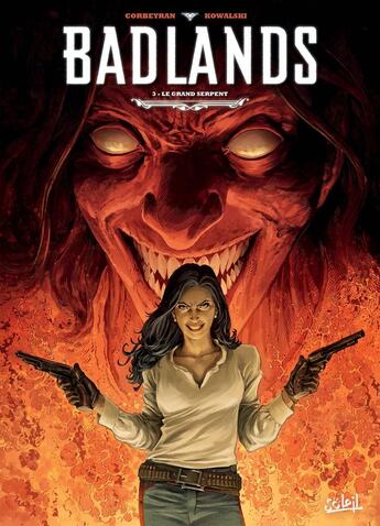 Couverture du livre « Badlands Tome 3 : le grand serpent » de Eric Corbeyran et Piotr Kowalski aux éditions Soleil