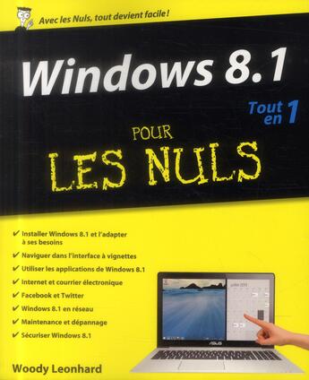 Couverture du livre « Windows 8.1 tout en 1 pour les nuls » de Woody Leonhard aux éditions First Interactive