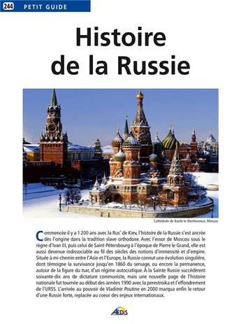 Couverture du livre « Histoire de la russie » de  aux éditions Aedis