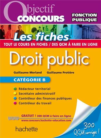 Couverture du livre « Objectif concours ; droit public ; fiches » de  aux éditions Hachette Education