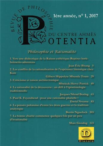 Couverture du livre « Philosophie et rationalité » de  aux éditions Dianoia