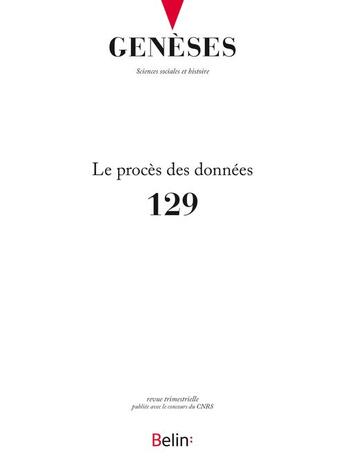 Couverture du livre « Geneses, n.129 (2022-4) » de  aux éditions Belin