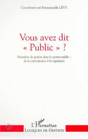 Couverture du livre « Vous avez dit 