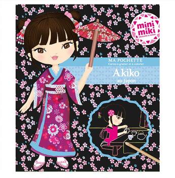 Couverture du livre « Minimiki - ma pochette cartes a gratter et a colorier - akiko au japon » de Julie Camel aux éditions Play Bac