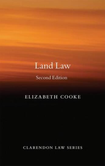 Couverture du livre « Land Law » de Cooke Elizabeth aux éditions Oup Oxford