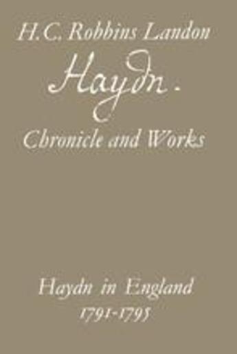 Couverture du livre « Haydn in england 1791-1795 » de Robbins Landon aux éditions Thames & Hudson