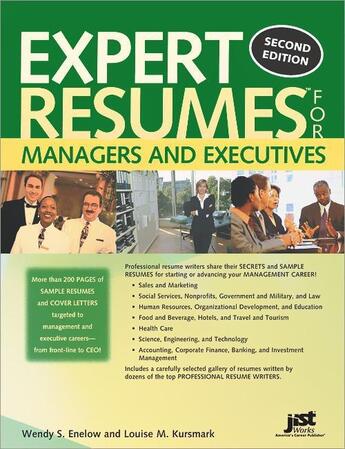 Couverture du livre « Expert Resumes for Managers and Executives » de Louise Kursmark et Wendy Enelow aux éditions Jist Publishing