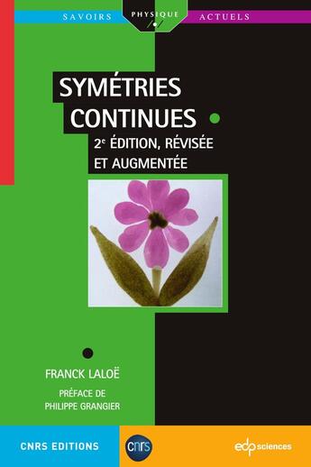 Couverture du livre « Symétries continues (2e édition) » de Franck Laloe aux éditions Edp Sciences