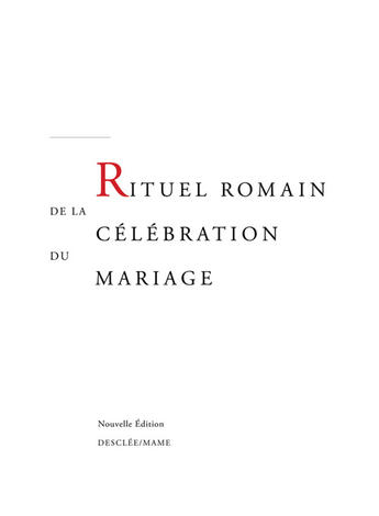 Couverture du livre « Rituel du mariage - ouvrage de celebration » de Aelf aux éditions Mame