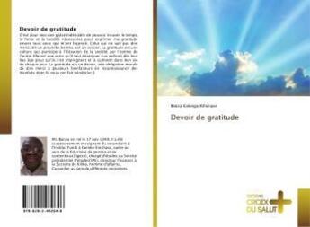 Couverture du livre « Devoir de gratitude » de Kalongo Athanase B. aux éditions Croix Du Salut