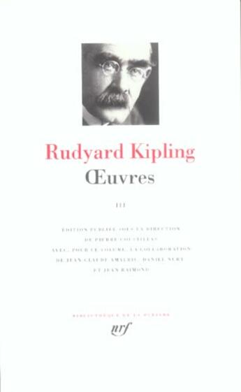 Couverture du livre « Oeuvres Tome 3 » de Rudyard Kipling aux éditions Gallimard