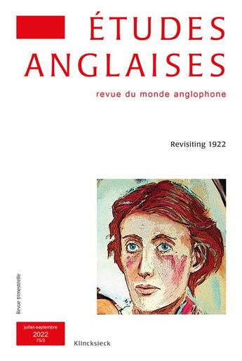 Couverture du livre « Etudes anglaises - n 3/2022 - revisiting 1922 » de  aux éditions Klincksieck