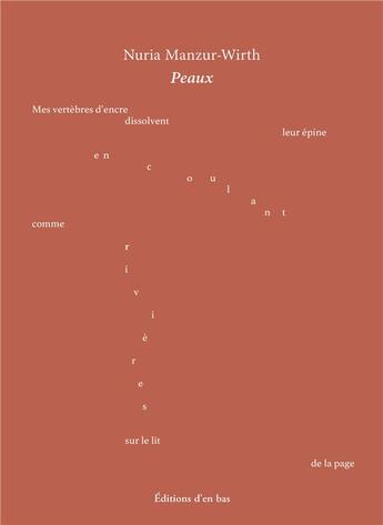 Couverture du livre « Peaux » de Nuria Manzur-Wirth aux éditions D'en Bas