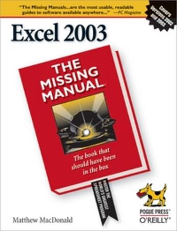 Couverture du livre « Excel: The Missing Manual » de Macdonald aux éditions O Reilly & Ass