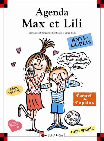 Couverture du livre « Agenda Max et Lili » de Serge Bloch et Dominique De Saint-Mars aux éditions Calligram