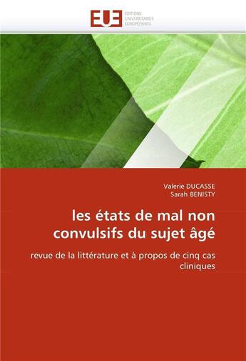 Couverture du livre « Les etats de mal non convulsifs du sujet age » de  aux éditions Editions Universitaires Europeennes