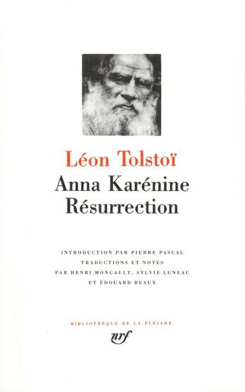 Couverture du livre « Anna Karénine ; résurrection » de Leon Tolstoi aux éditions Gallimard