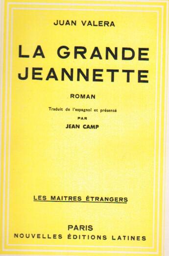 Couverture du livre « La grande Jeannette » de Juan Valera aux éditions Nel