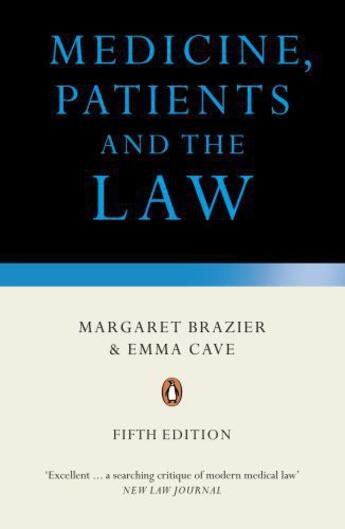 Couverture du livre « Medicine, Patients and the Law » de Brazier Margaret aux éditions Penguin Books Ltd Digital