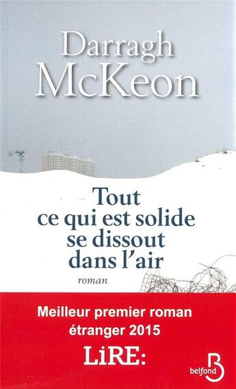 Couverture du livre « Tout ce qui est solide se dissout dans l'air » de Darragh Mckeon aux éditions Belfond