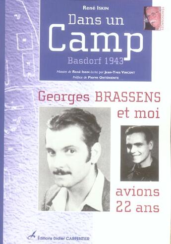 Couverture du livre « Dans un camp ; Basdorf, 1943 » de Rene Iskin aux éditions Editions Carpentier