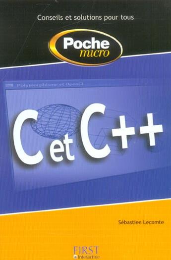 Couverture du livre « Poche micro c et c++ » de Lecomte Sebastien aux éditions First Interactive