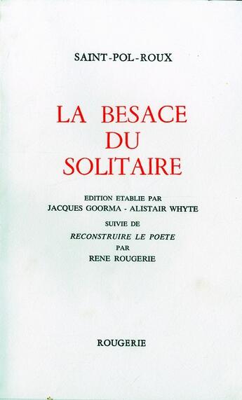 Couverture du livre « La besace du solitaire » de  aux éditions Rougerie