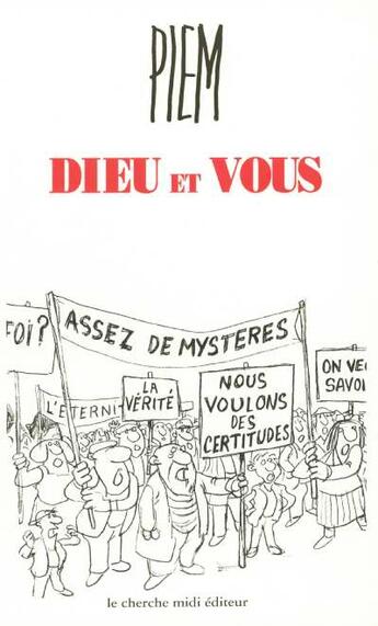 Couverture du livre « La bibliotheque du dessinateur - dieu et vous » de Piem aux éditions Cherche Midi