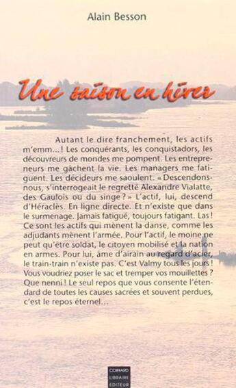 Couverture du livre « Une saison en hiver » de Alain Besson aux éditions Coiffard