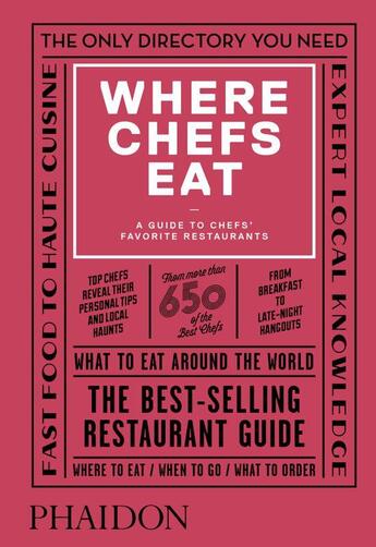 Couverture du livre « Where chefs eat » de Warwick Joe aux éditions Phaidon Press