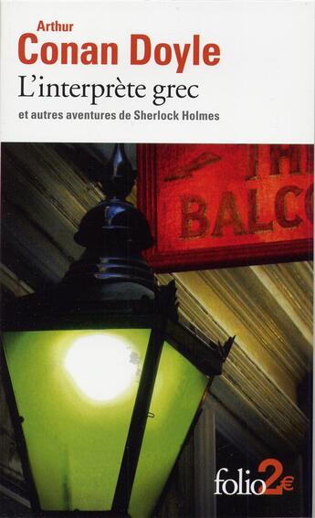 Couverture du livre « L'interprète grec et autres aventures de Sherlock Holmes » de Arthur Conan Doyle aux éditions Folio