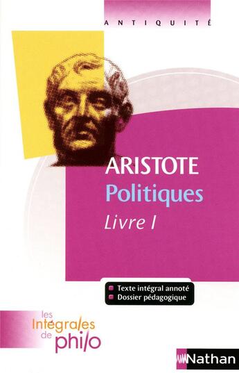 Couverture du livre « Aristote ; politiques t.1 » de  aux éditions Nathan