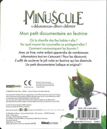 Couverture du livre « Minuscule 2 - les mandibules du bout du monde ; mon petit documentaire en feutrine » de Saenz Maya aux éditions Glenat Jeunesse