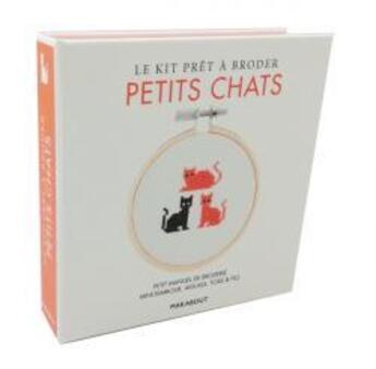 Couverture du livre « Kit prêt à broder ; petits chats » de Anna Lena aux éditions Marabout