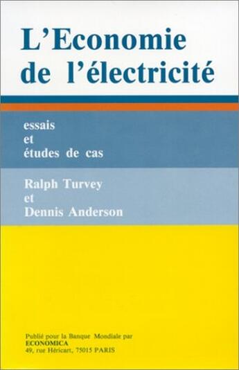 Couverture du livre « Economie De L'Electricite » de R Turvey aux éditions Economica