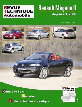 Couverture du livre « RTA B716.1 Renault Megane II + CC 09/03 > ESS 1,4/5 » de Etai aux éditions Etai