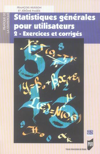 Couverture du livre « STATISTIQUES GENERALES 2 » de Pur aux éditions Pu De Rennes
