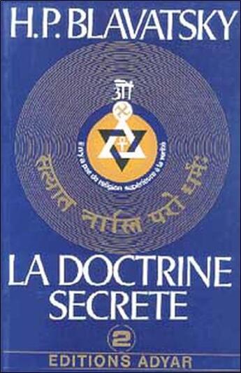 Couverture du livre « La doctrine secrète Tome 2 » de Helena Petrovna Blavatsky aux éditions Adyar