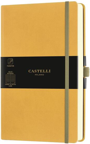 Couverture du livre « Carnet aquarela grand format ligne jaune moutarde » de Castelli aux éditions Castelli Milano