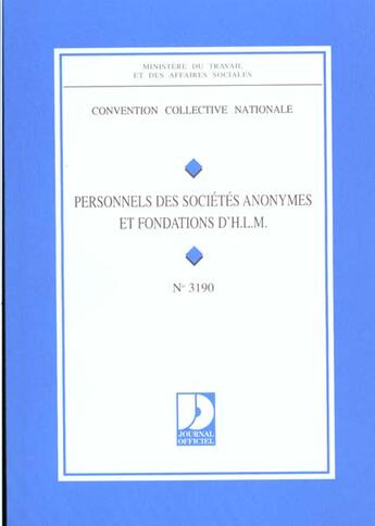 Couverture du livre « Personnel des societes anonymes et fondations d'hlm » de  aux éditions Documentation Francaise